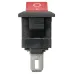 Выключатель клавишный KCD11-102 250В AC/DC, 1P, 3А, (3с), ON-ON, черный корпус, красная клавиша, Micro TDM