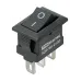 Выключатель клавишный KCD11-102 250В AC/DC, 1P, 3А, (3с), ON-ON, черный, Micro TDM