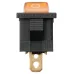 Выключатель клавишный KCD1-101N 12В AC/DC, 1P, 15А, (3с), ON-OFF, черный корпус, желтая клавиша с LED подсветкой, Mini TDM