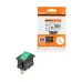 Выключатель клавишный KCD1-101N 250В AC/DC 1P 6А (3с) ON-OFF черный корпус, зеленая клавиша с LED подсветкой, Mini TDM