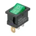 Выключатель клавишный KCD1-101N 250В AC/DC 1P 6А (3с) ON-OFF черный корпус, зеленая клавиша с LED подсветкой, Mini TDM