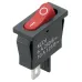 Выключатель клавишный KCD1-101B 250В AC/DC, 1P, 6А, (2с), ON-OFF, черный корпус, красная клавиша, Mini, TDM