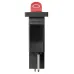 Выключатель клавишный KCD1-101B 250В AC/DC, 1P, 6А, (2с), ON-OFF, черный корпус, красная клавиша, Mini, TDM
