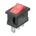 Выключатель клавишный KCD1-102 250В AC/DC, 1P, 6А, (3с), ON-ON, черный корпус, красная клавиша, Mini TDM