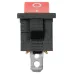 Выключатель клавишный KCD1-102 250В AC/DC, 1P, 6А, (3с), ON-ON, черный корпус, красная клавиша, Mini TDM