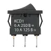 Выключатель клавишный KCD1-102 250В AC/DC, 1P, 6А, (3с), ON-ON, черный, Mini TDM