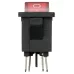 Выключатель клавишный KCD1-201N 250В AC/DC, 2P, 6А, (4с), ON-OFF, черный корпус, красная клавиша с LED подсветкой, Mini TDM