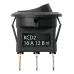 Выключатель клавишный круглый KCD2-101N-2 12В AC/DC, 1P, 16А, (3с), ON-OFF, черный с красной точечной LED подсветкой TDM
