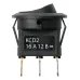 Выключатель клавишный круглый KCD2-101N-2 12В AC/DC, 1P, 16А, (3с), ON-OFF, черный с синей точечной LED подсветкой TDM