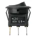 Выключатель клавишный круглый KCD2-101N-2 12В AC/DC, 1P, 16А, (3с), ON-OFF, черный с зеленой точечной LED подсветкой TDM