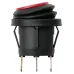 Выключатель клавишный круглый KCD2-101N/FS 250В AC/DC, 1P, 6А, (3с), ON-OFF, черный корпус, красная клавиша с LED подсветкой, IP54 TDM
