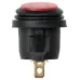 Выключатель клавишный круглый KCD2-101N/FS 250В AC/DC, 1P, 6А, (3с), ON-OFF, черный корпус, красная клавиша с LED подсветкой, IP54 TDM