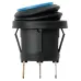 Выключатель клавишный круглый KCD2-101N/FS 250В AC/DC, 1P, 6А, (3с), ON-OFF, черный корпус, синяя клавиша с LED подсветкой, IP54 TDM