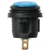 Выключатель клавишный круглый KCD2-101N/FS 250В AC/DC, 1P, 6А, (3с), ON-OFF, черный корпус, синяя клавиша с LED подсветкой, IP54 TDM