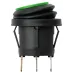 Выключатель клавишный круглый KCD2-101N/FS 250В AC/DC, 1P, 6А, (3с), ON-OFF, черный корпус, зеленая клавиша с LED подсветкой, IP54 TDM