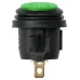 Выключатель клавишный круглый KCD2-101N/FS 250В AC/DC, 1P, 6А, (3с), ON-OFF, черный корпус, зеленая клавиша с LED подсветкой, IP54 TDM