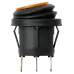 Выключатель клавишный круглый KCD2-101N/FS 250В AC/DC, 1P, 6А, (3с), ON-OFF, черный корпус, желтая клавиша с LED подсветкой, IP54 TDM
