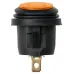 Выключатель клавишный круглый KCD2-101N/FS 250В AC/DC, 1P, 6А, (3с), ON-OFF, черный корпус, желтая клавиша с LED подсветкой, IP54 TDM