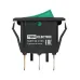 Выключатель клавишный KCD3-101N/B 250В AC/DC, 1P, 15А, (3с), ON-OFF, черный корпус, зеленая клавиша с LED подсветкой TDM