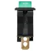 Выключатель клавишный KCD3-101N/B 250В AC/DC, 1P, 15А, (3с), ON-OFF, черный корпус, зеленая клавиша с LED подсветкой TDM