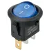 Выключатель клавишный круглый MIRS-101-3-B 250В AC/DC, 1P, 6А, (3с), ON-OFF, черный корпус, синяя клавиша с LED подсветкой TDM