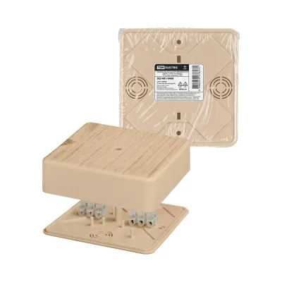 Коробка распаячная КР 100х100х29 ОП сосна, с клем. колодкой, IP40, инд. штрихкод TDM