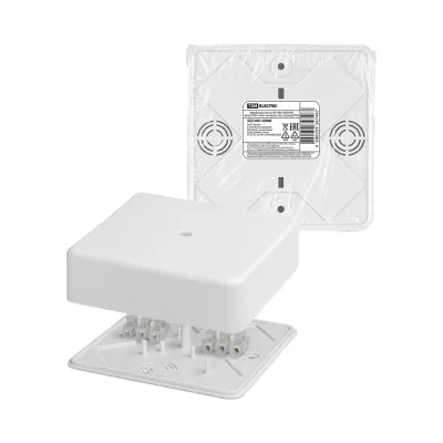 Коробка распаячная КР 100х100х29 ОП белая IP40 с клем. колодкой инд. штрихкод TDM