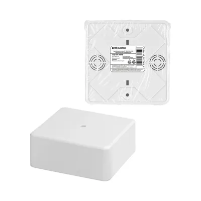Коробка распаячная КР 100х100х44 ОП белая, IP40, инд. штрихкод TDM