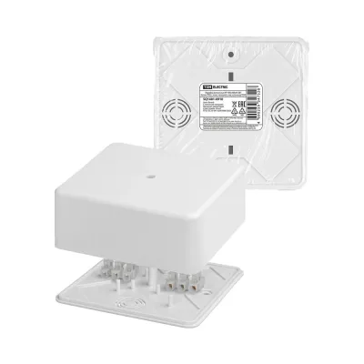 Коробка распаячная КР 100х100х44 ОП белая IP40 с клем. колодкой инд. штрихкод TDM