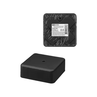 Коробка распаячная КР 75х75х28 ОП черная. IP44 TDM