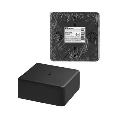 Коробка распаячная КР 100х100х44 ОП черная. IP40. TDM