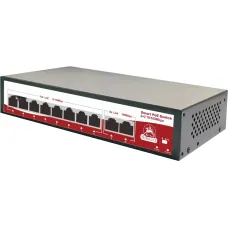 Коммутатор неуправляемый 8x100Мбит/с (RJ45 с PoE+), 2x100Мбит/с (RJ45) 120Вт