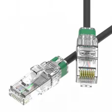 Патч-корд неэкранированный SLIM CAT6A U/UTP 4х2, 28 AWG, LSZH, чёрный, 2м