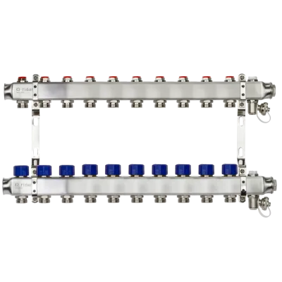 Комплект коллекторов SSM-10R set с кронштейнами, 10 контуров