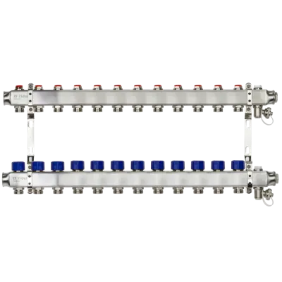 Комплект коллекторов SSM-12R set с кронштейнами, 12 контуров