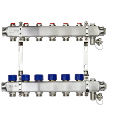Комплект коллекторов SSM-6R set с кронштейнами, 6 контуров