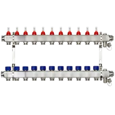 Комплект коллекторов SSM-11RF set с расходомерами и кронштейнами, 11 контуров