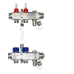 Комплект коллекторов SSM-2RF set с расходомерами и кронштейнами, 2 контура