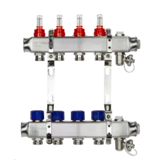 Комплект коллекторов SSM-4RF set с расходомерами и кронштейнами, 4 контура