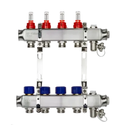 Комплект коллекторов SSM-4RF set с расходомерами и кронштейнами, 4 контура
