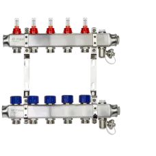 Комплект коллекторов SSM-5RF set с расходомерами и кронштейнами, 5 контуров