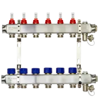 Комплект коллекторов SSM-6RF set с расходомерами и кронштейнами, 6 контуров