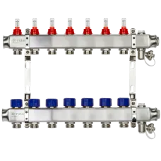 Комплект коллекторов SSM-7RF set с расходомерами и кронштейнами, 7 контуров