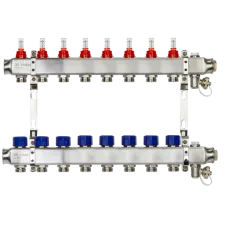 Комплект коллекторов SSM-8RF set с расходомерами и кронштейнами, 8 контуров