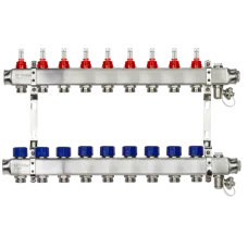 Комплект коллекторов SSM-9RF set с расходомерами и кронштейнами, 9 контуров