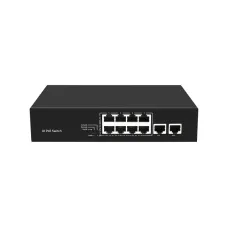 Коммутатор неуправляемый 8x100Мбит/с (RJ45 с PoE+), 2x100Мбит/с (RJ45) 120Вт