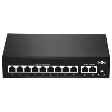 Коммутатор неуправляемый 9x100Мбит/с (RJ45 с PoE+), 2x100Мбит/с (RJ45) 90Вт