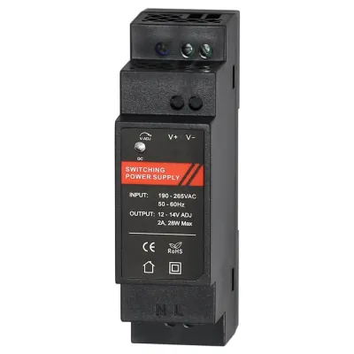 БП 12 VDC, 2 A, крепление на DIN-рейку, черный