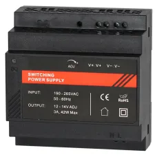 БП 12 VDC, 3 A, крепление на DIN-рейку, черный