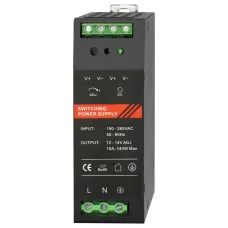 БП 12 VDC, 10 A, крепление на DIN-рейку, черный